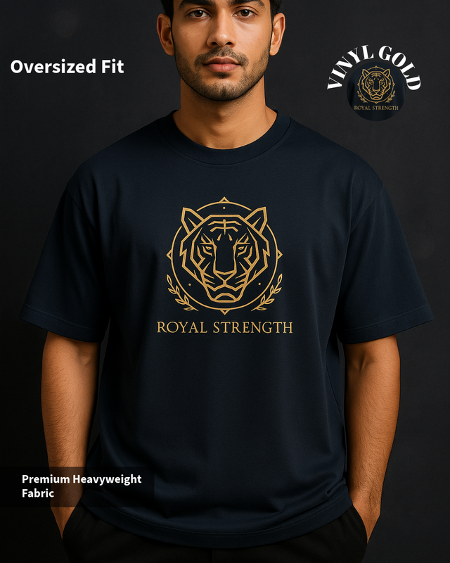 Navy Royal Strength Oversized T-Shirt