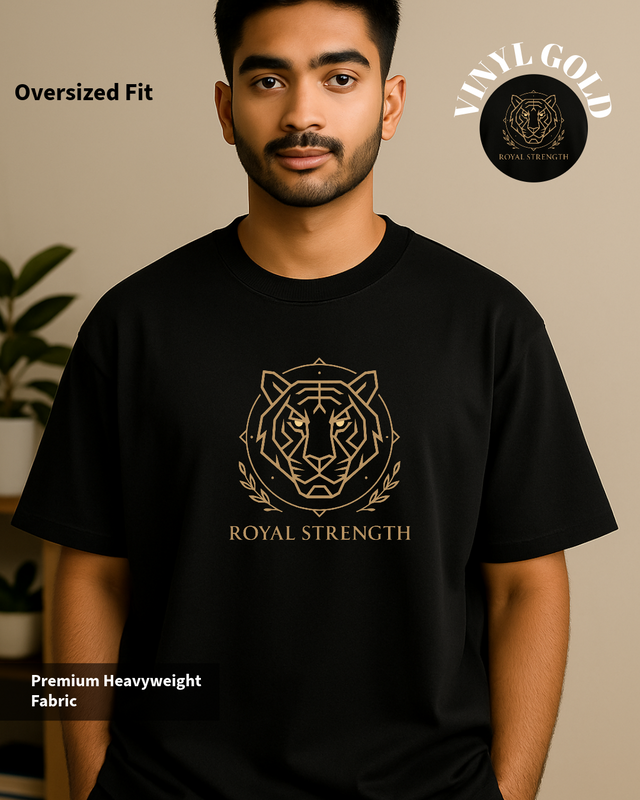 Black Royal Strength Oversized T-Shirt