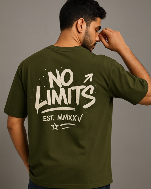 Olive Green NO Limits Oversized Classic T-Shirt