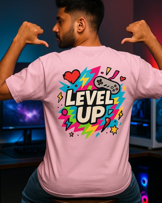 Light Baby Pink Level Up Oversized Classic T-Shirt