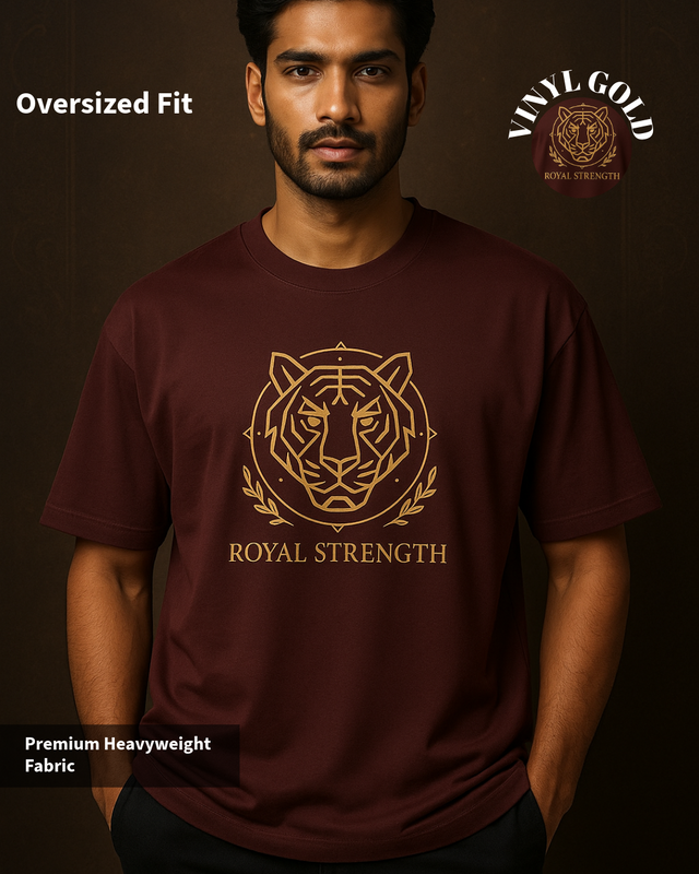 Maroon Royal Strength Oversized T-Shirt