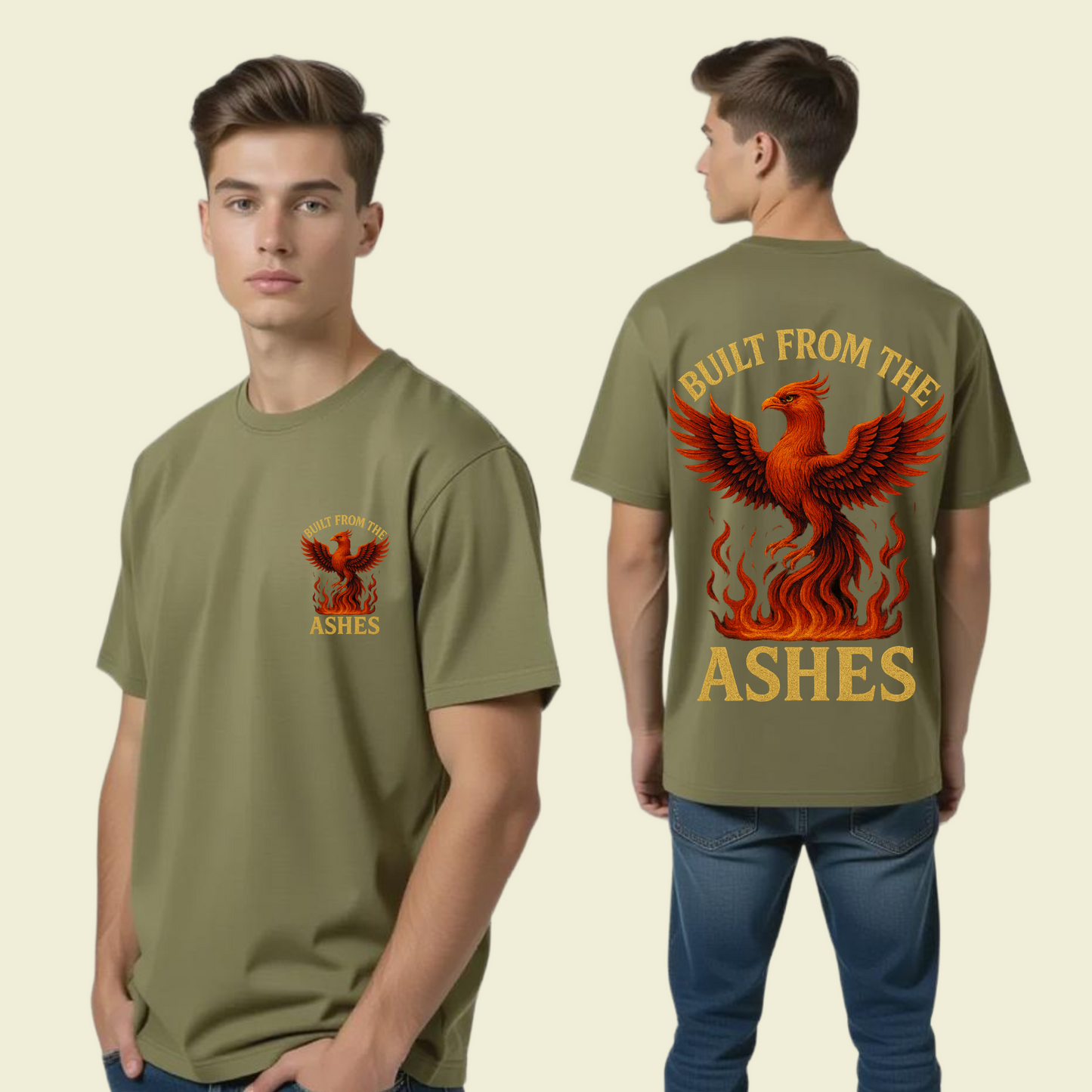 BUILT FROM THE ASHES Men's Oversized  T-Shirt