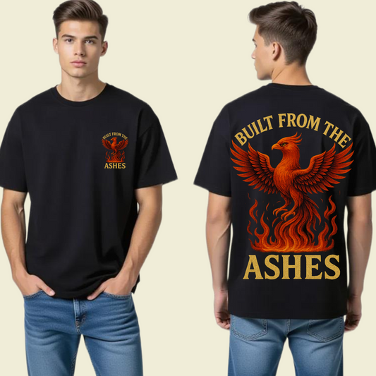 BUILT FROM THE ASHES Men's Oversized  T-Shirt