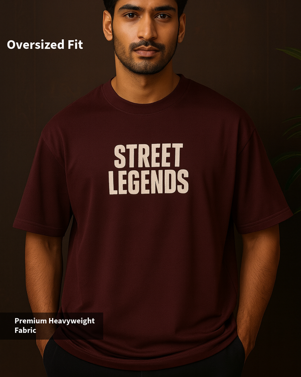 Maroon Street Legend Oversized T-Shirt