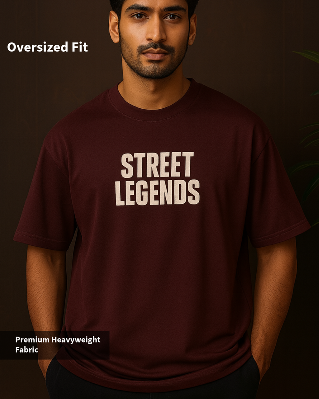 Maroon Street Legend Oversized T-Shirt
