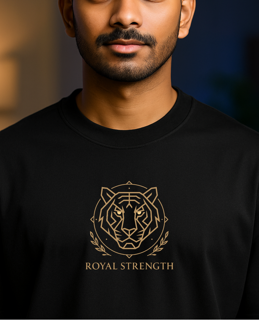 Black Royal Strength Oversized T-Shirt