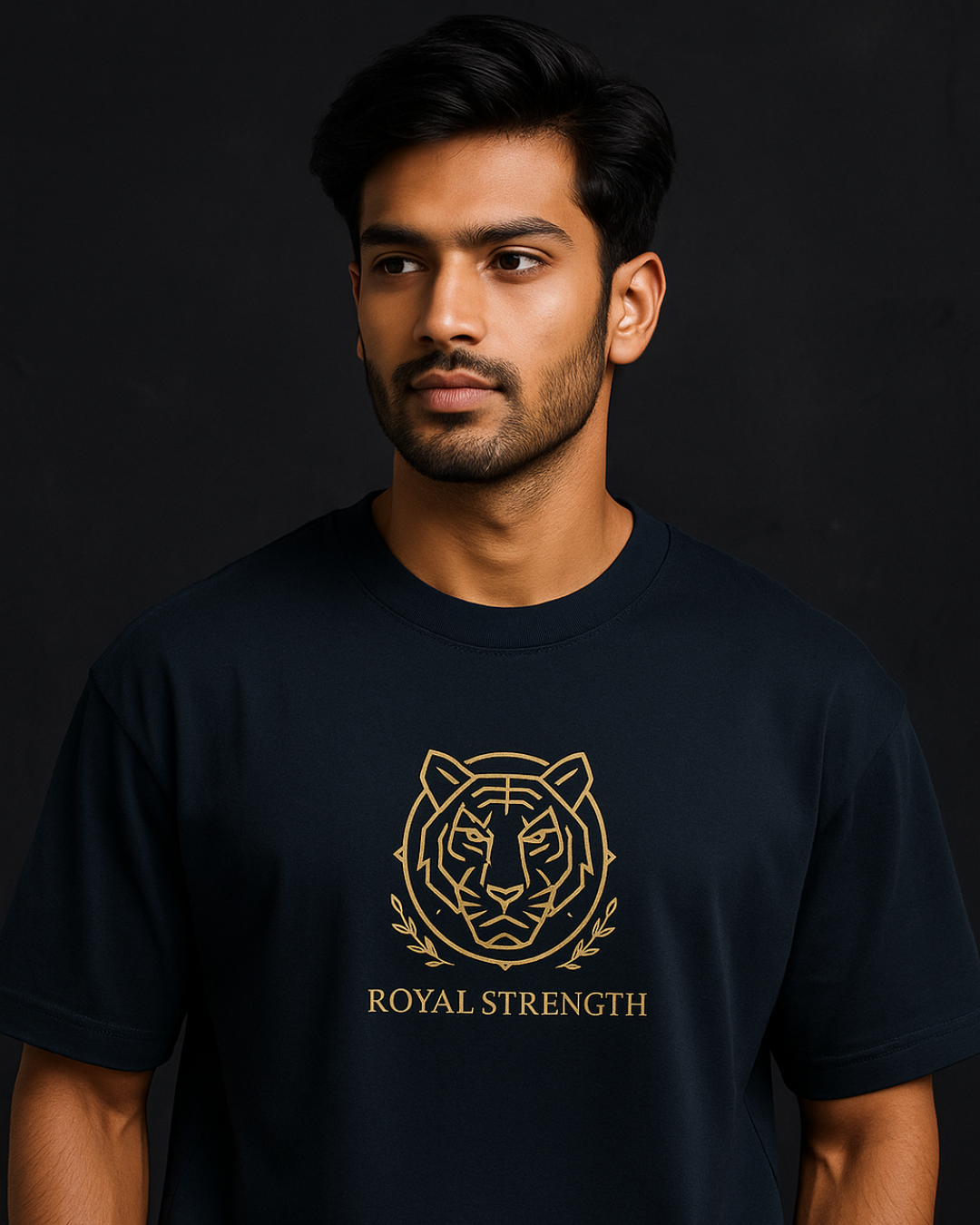 Navy  Royal Strength Oversized T-Shirt