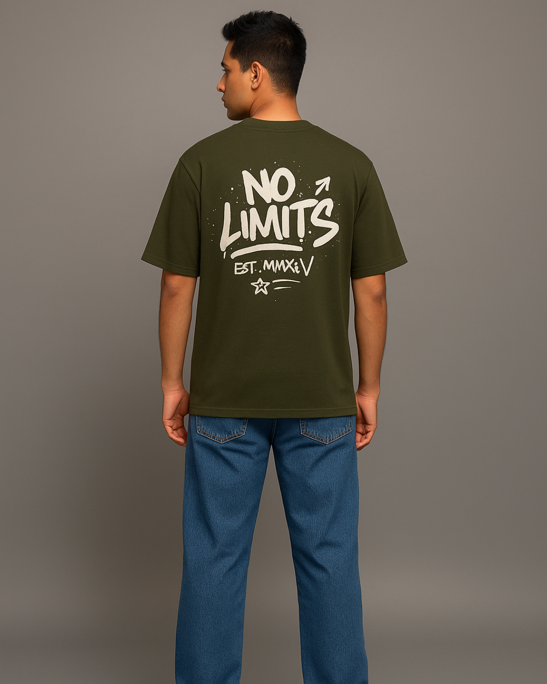 Olive Green NO Limits Oversized Classic T-Shirt