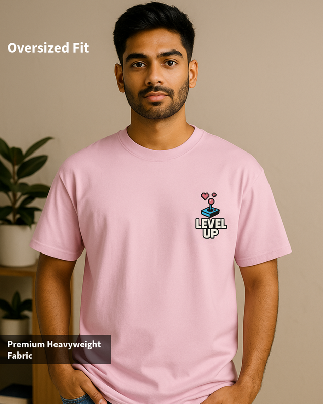 Light Baby Pink Level Up Oversized Classic T-Shirt
