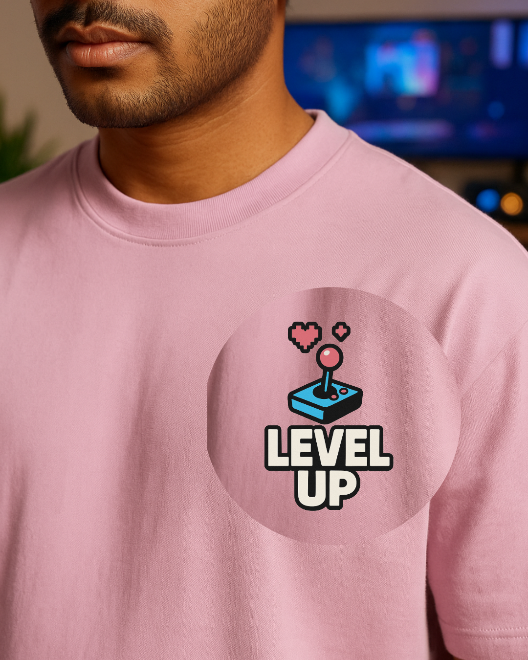 Light Baby Pink Level Up Oversized Classic T-Shirt