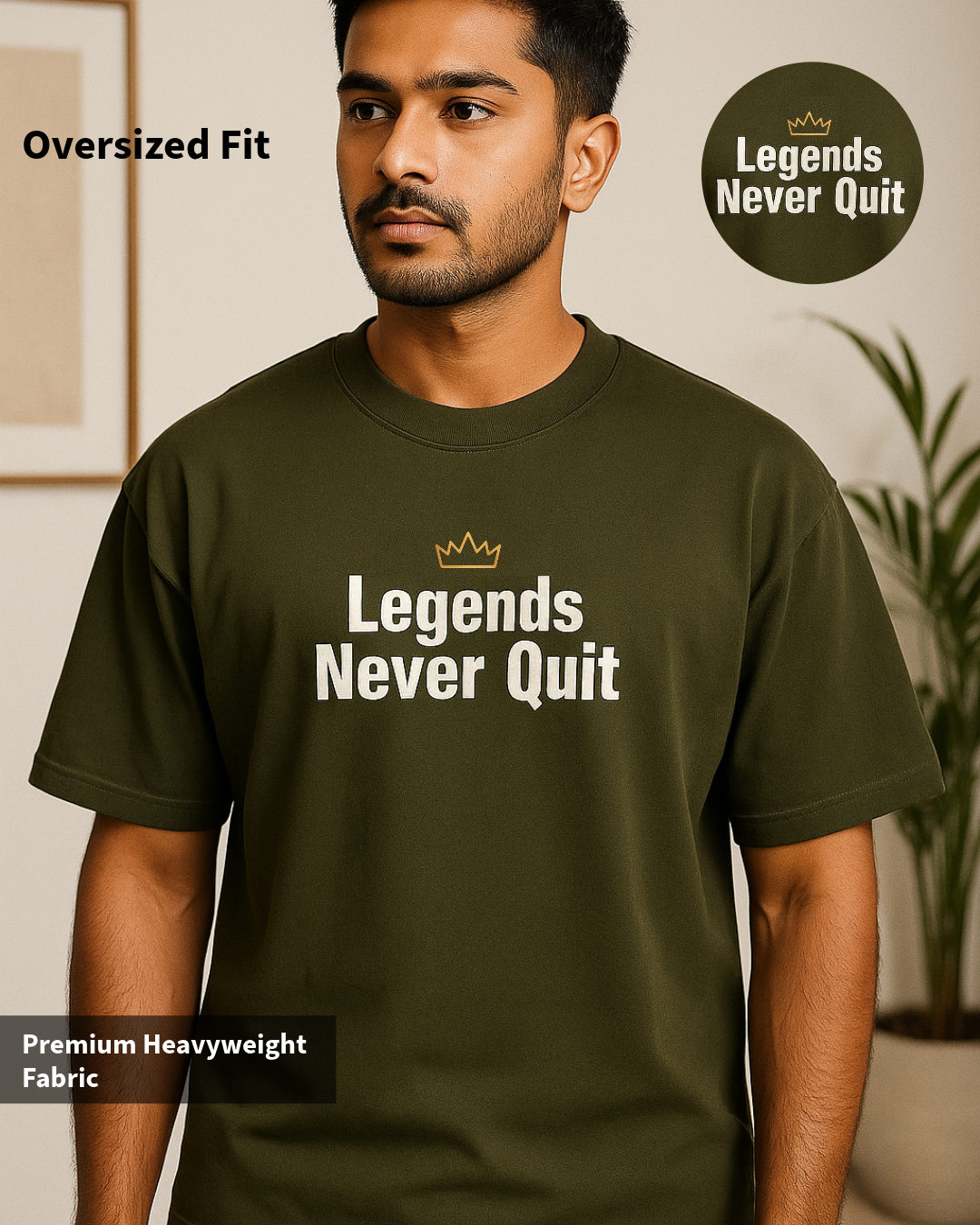 Olive Legend Oversized  T-Shirt