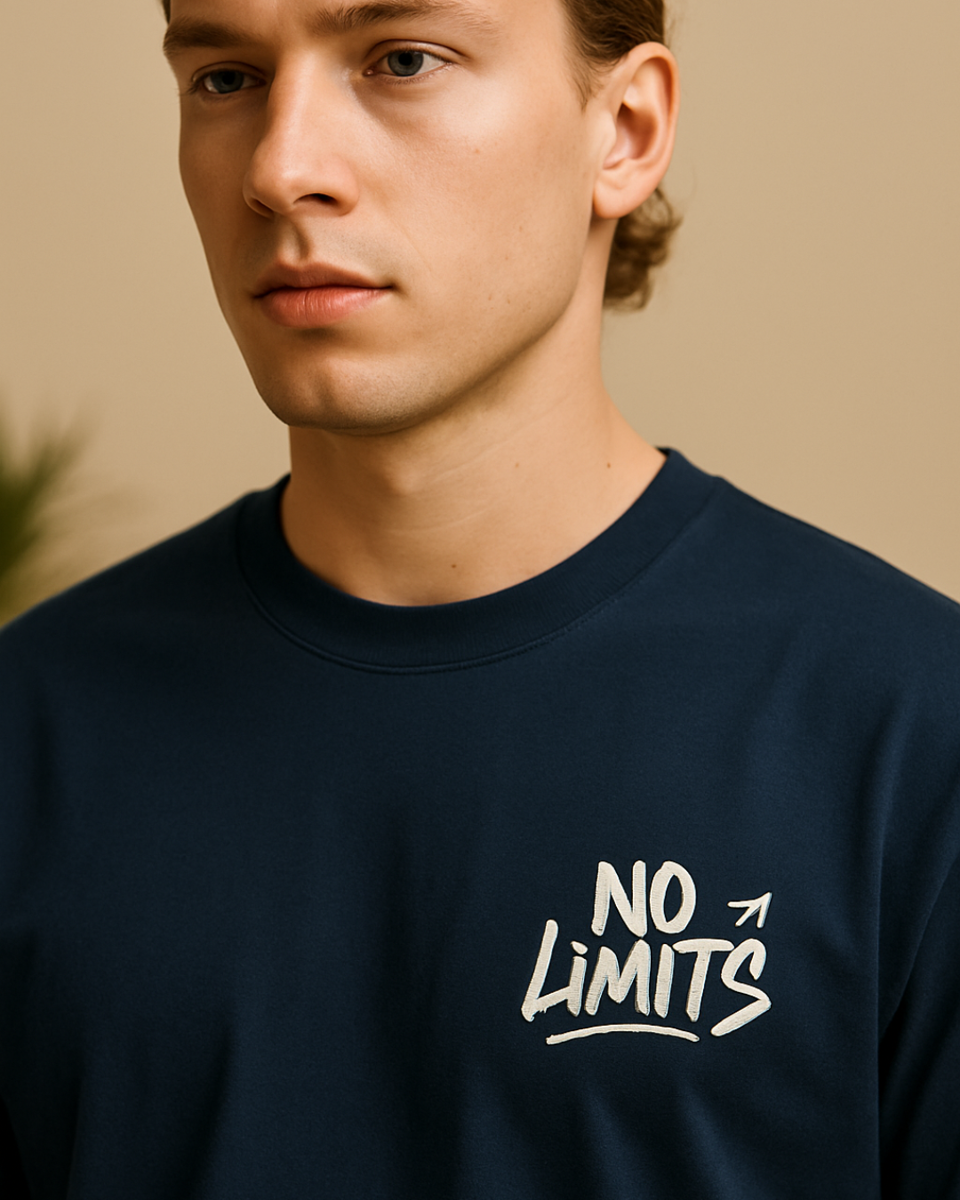 Navy Blue NO Limits Oversized Classic T-Shirt