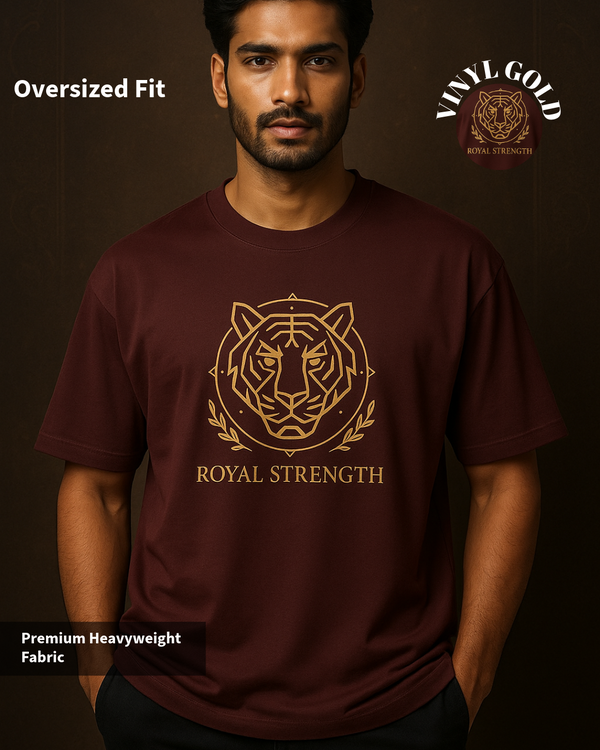 Maroon Royal Strength Oversized T-Shirt