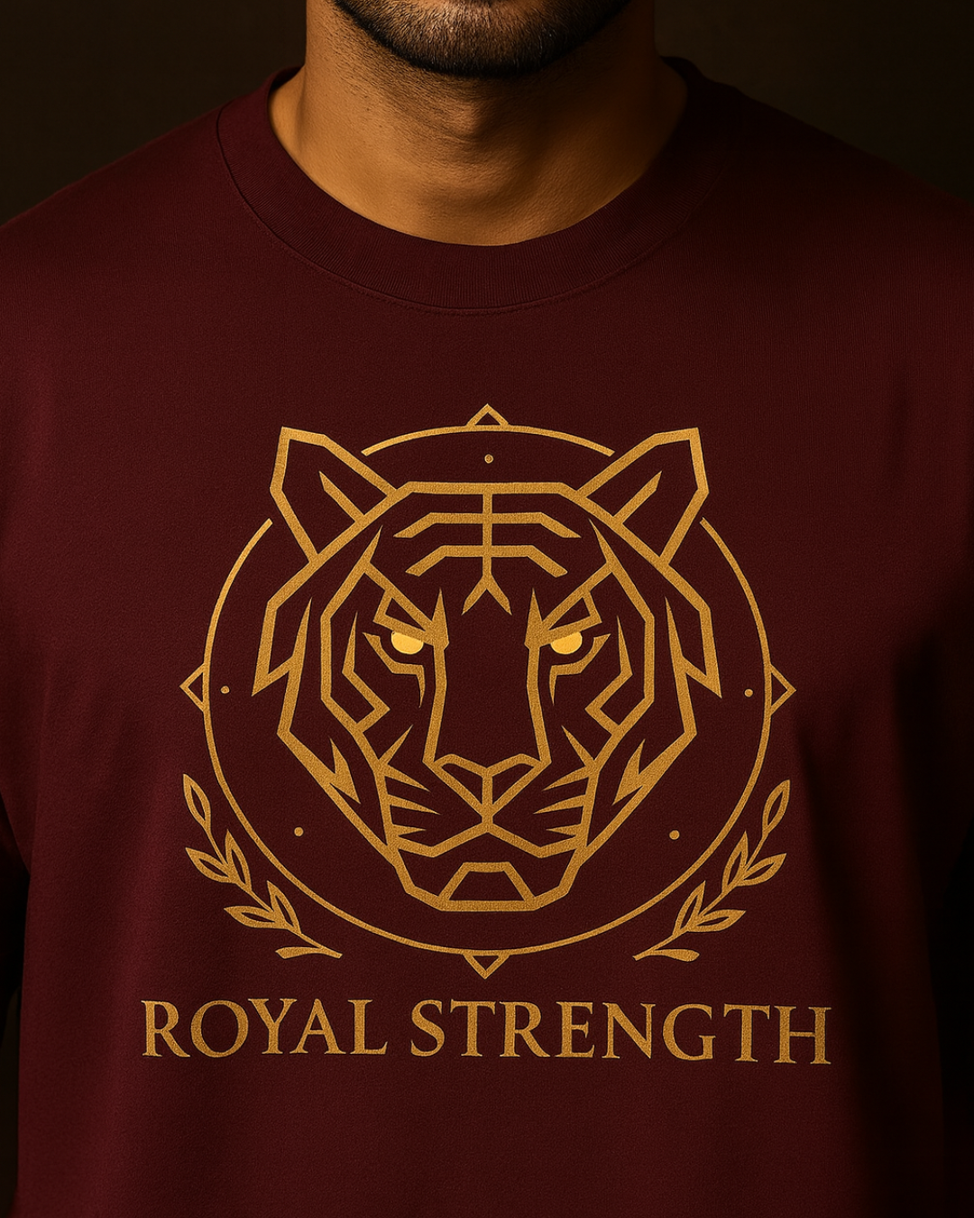 Maroon Royal Strength Oversized T-Shirt